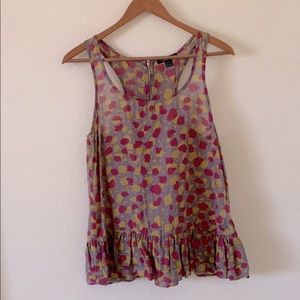 Printed Silk Tank Blouse